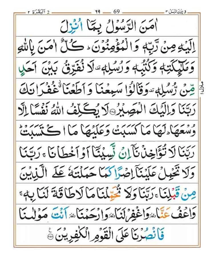last two verses of Surah Al-Baqarah